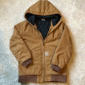 Youth Carhartt Duck Qulited-Lined Jacket with Hood - Large (14-16)